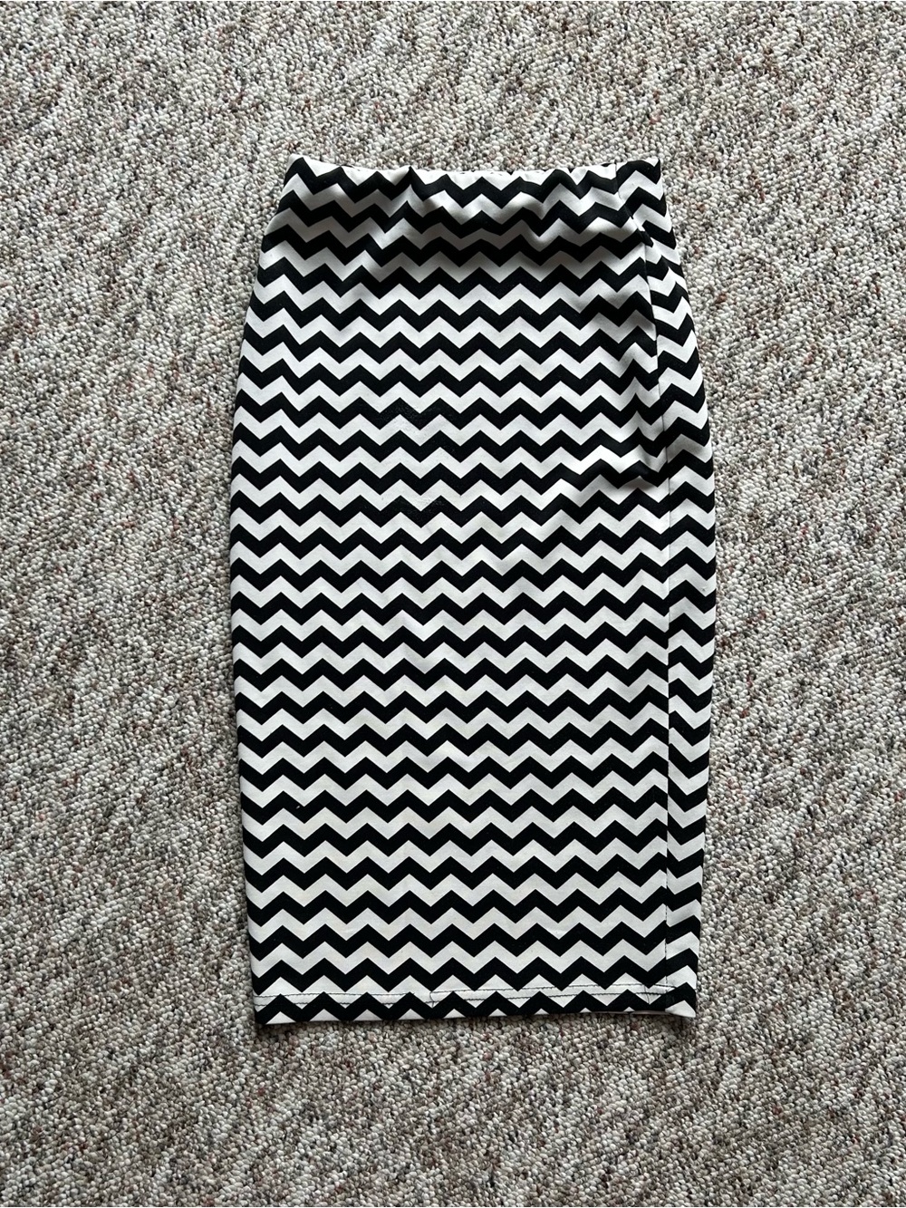 Chevron Black and White Pencil Skirt